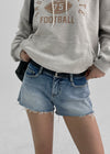 Inmoi Low Waist Cutting Denim Shorts