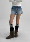 Inmoi Low Waist Cutting Denim Shorts