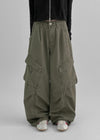 Pannen Pintuck Washing Balloon Wide Cargo Pants