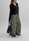 Pannen Pintuck Washing Balloon Wide Cargo Pants