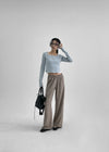 Cohi Stripe Wide Banding Pants