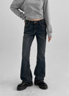 Pantalon en denim bootcut lavé Slut