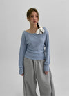 Storms Button Boat Neck Knit