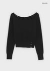 Storms Button Boat Neck Knit