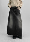 Benia Slit Denim Long Skirt