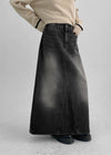 Benia Slit Denim Long Skirt