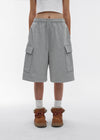 [B-BASIC] Heavy Cotton Cargo Bermuda Banding Pants