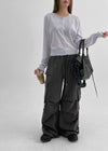 Chet Ball Rivet Cargo Banding Two -way Pants