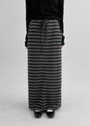 Remon Stripe Slit Banding Long Skirt