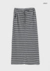 Remon Stripe Slit Banding Long Skirt