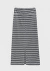 Remon Stripe Slit Banding Long Skirt