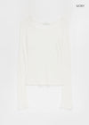 Jarvent U-neck Tencel Long-sleeved T-shirt (30% lana)