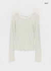 Jarvent U-neck Tencel Long-sleeved T-shirt (30% lana)