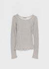 Jarvent U-neck Tencel Long-sleeved T-shirt (30% wool)