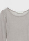 Jarvent U-neck Tencel Long-sleeved T-shirt (30% wool)