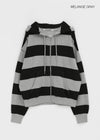 [MADE] Mermel Stripe Hooded Zip-up