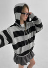 [MADE] Mermel Stripe Hooded Zip-up