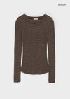 Roblan Striped Tencel Long Sleeve T-shirt (30% wool)