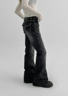 Solua Pocket Incision Boot Cut Denim Pants