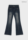 Solua Pocket Incision Boot Cut Denim Pants