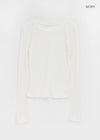 High-on Cut See-through Tencel Long Sleeve T-shirt (30% wool)