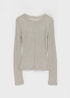 High-on Cut See-through Tencel Long Sleeve T-shirt (30% wool)