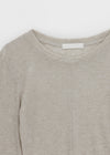 High-on Cut See-through Tencel Long Sleeve T-shirt (30% wool)