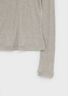 High-on Cut See-through Tencel Long Sleeve T-shirt (30% wool)