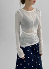 Lavits See-through Long Sleeve T-shirt (Wool 30%)