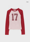 Haminan Color Combination Raglan Long Sleeve T-shirt