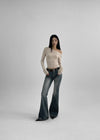 Pantalons en denim boot cut Denkey Washing Incision