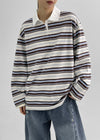 Meldinba Stripe Collar Long Sleeve T-shirt