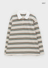 Meldinba Stripe Collar Long Sleeve T-shirt