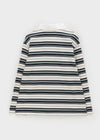 Meldinba Stripe Collar Long Sleeve T-shirt