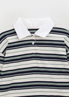 Meldinba Stripe Collar Long Sleeve T-shirt