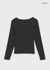 Trill sa Basic Boat Neck Long Sleeve T-shirt