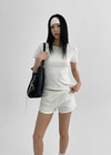 Caton SET - Short Sleeve Crop T-shirt, Banding Short Pants