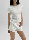 Caton SET - Short Sleeve Crop T-shirt, Banding Short Pants