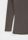 Benico Streifen Off-Shoulder Langarm-T-Shirt