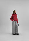 Ditf Check Color Combination Wide Banding Pants