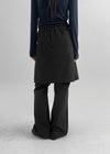 Mienon Back Banding Pleats Skirt Pants