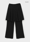 Mienon Back Banding Pleats Skirt Pants