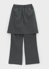 Mienon Back Banding Pleats Skirt Pants