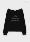 Mcken Letter Off Shoulder Long Sleeve T-shirt