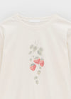 Jimcho Strawberry Semi Crop Long Sleeve T-shirt