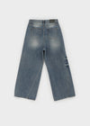 Chapon Strap Washing Wide Denim Pants