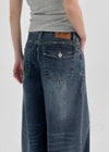 Grooving Pocket Wide Denim Pants