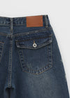 Grooving Pocket Wide Denim Pants