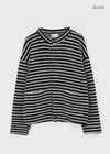 (UNISEX) Minchon Round Stripe Cardigan