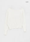 Epino Unbalance Off Shoulder Knit